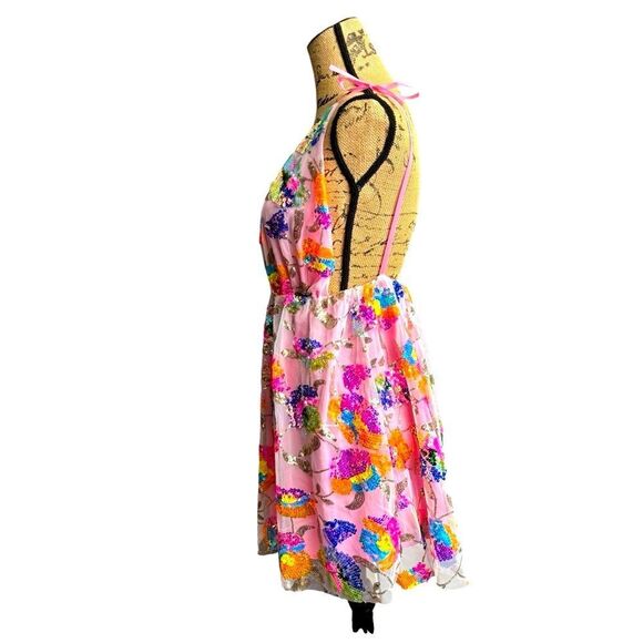 Garden of Eden Inspired Sequin Backless Mini Dress Size Large NWOT 5 0448 - Picture 5 of 12